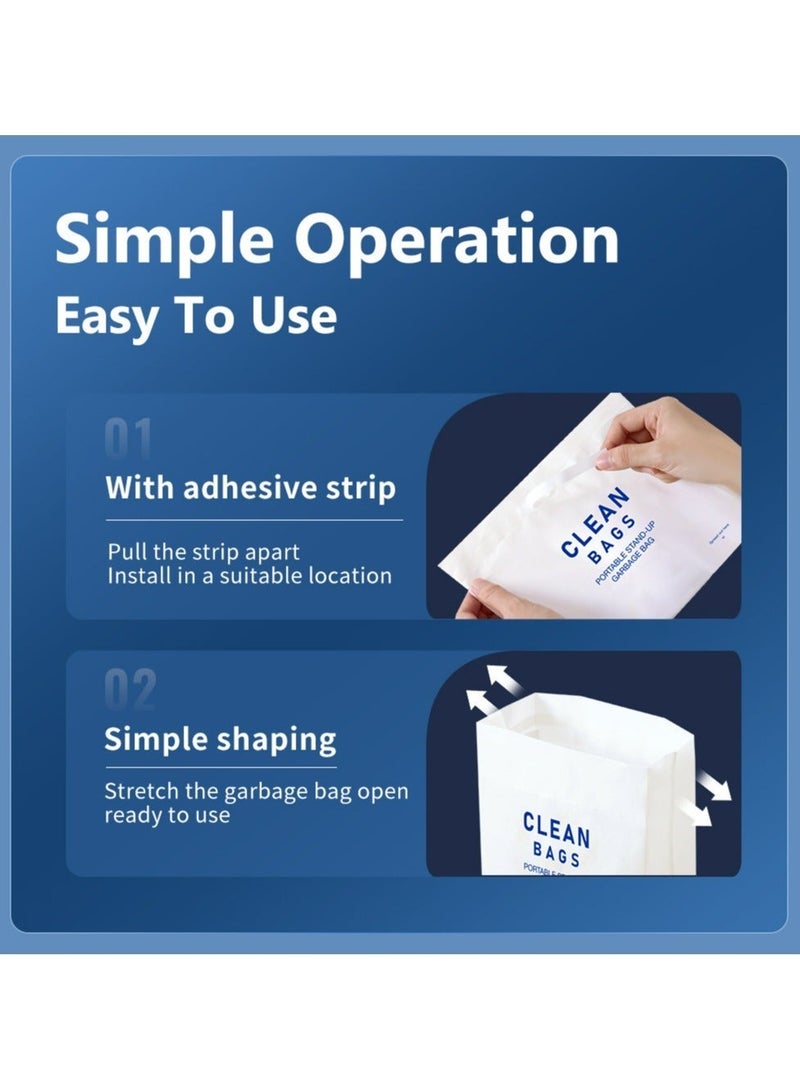 أكياس قمامة لاصقة للسيارة، عبوة من 20 كيسًا مانعة للتسرب، موزع أكياس قمامة للسيارة. - Image 2